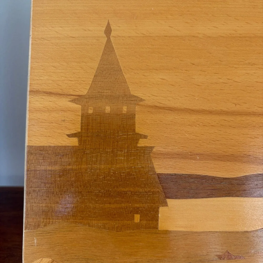 Handmade vintage marquetry